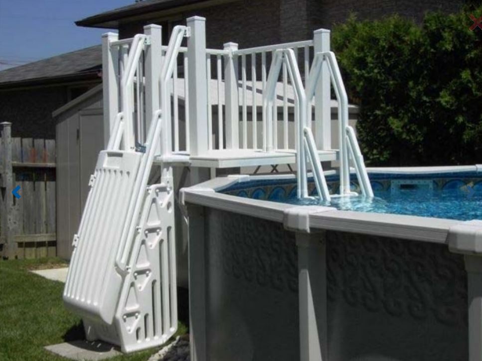 Ground Pool Deck Kit w/ Steps - Taupe (Various Sizes)