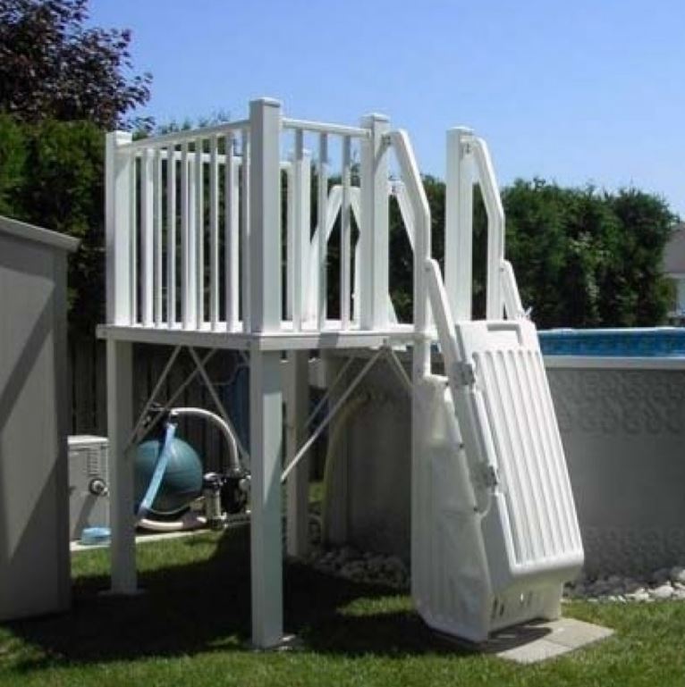 Ground Pool Deck Kit w/ Steps - Taupe (Various Sizes)